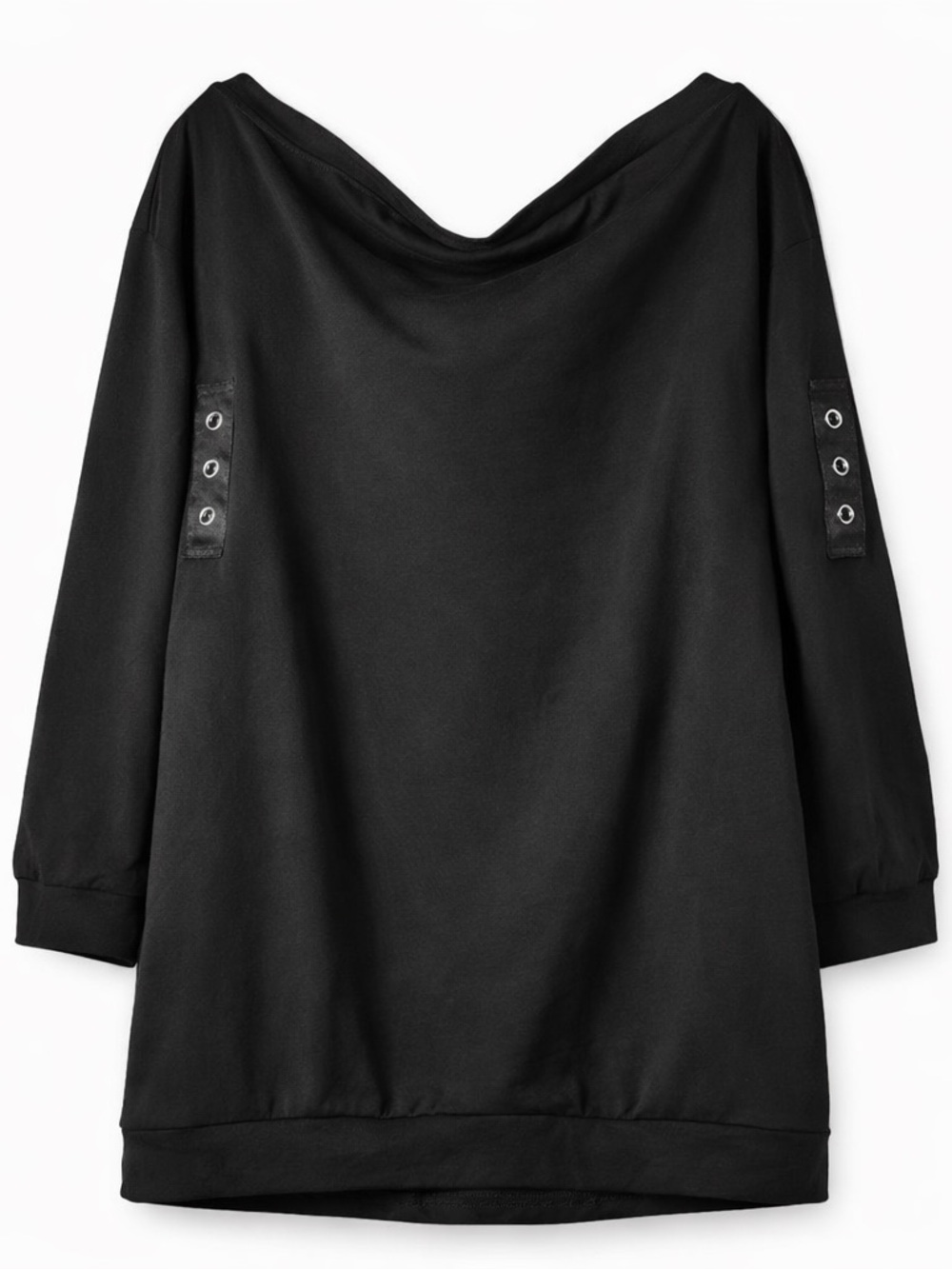 Plus Size Black Off Shoulder Mini Dress 1X 2X Long Sleeve Bodycon Club Party